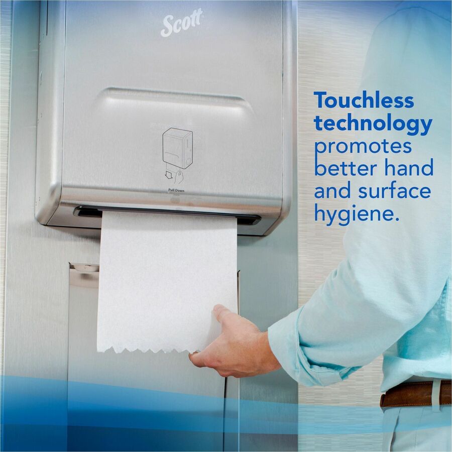 Touchless, Roll Dispenser - 54.5" Height x 11.5" Width x 4" Depth - Stainless Steel - Stainless Steel - Anti-bacterial - 1 Each