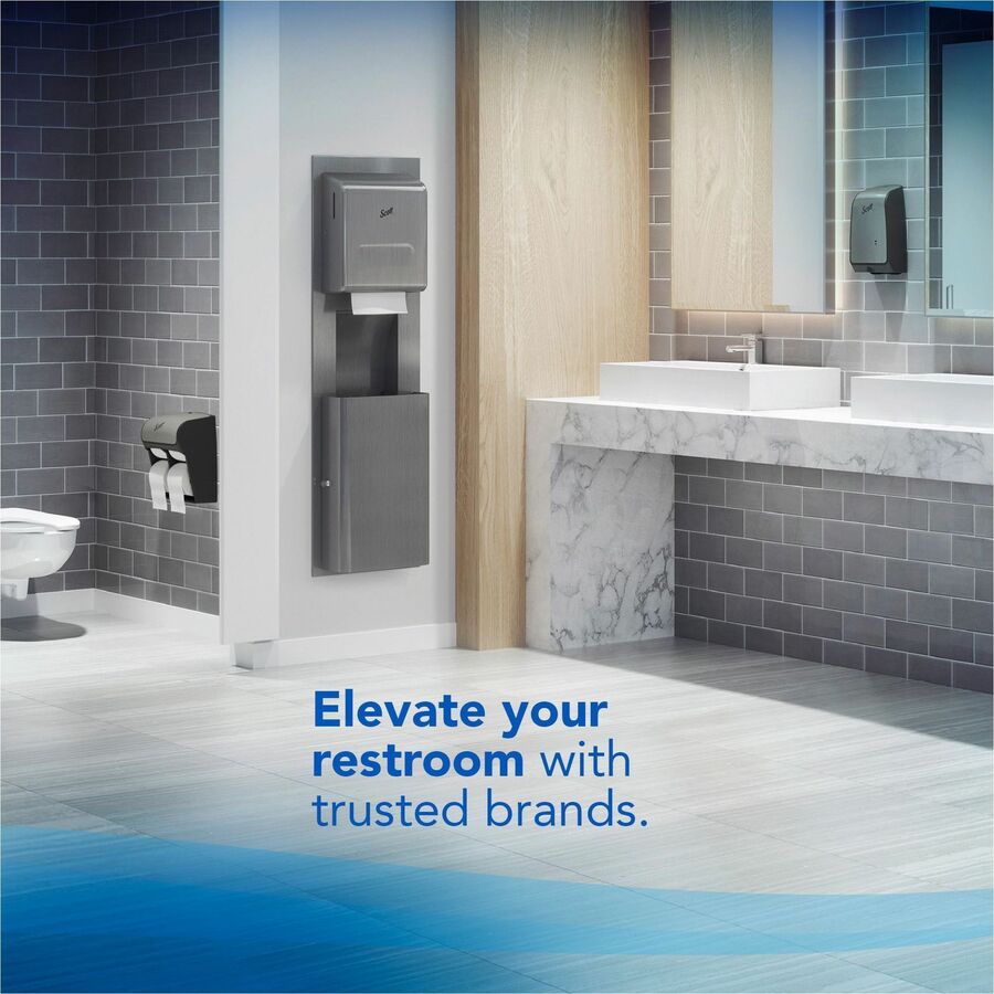 Touchless, Roll Dispenser - 54.5" Height x 11.5" Width x 4" Depth - Stainless Steel - Stainless Steel - Anti-bacterial - 1 Each