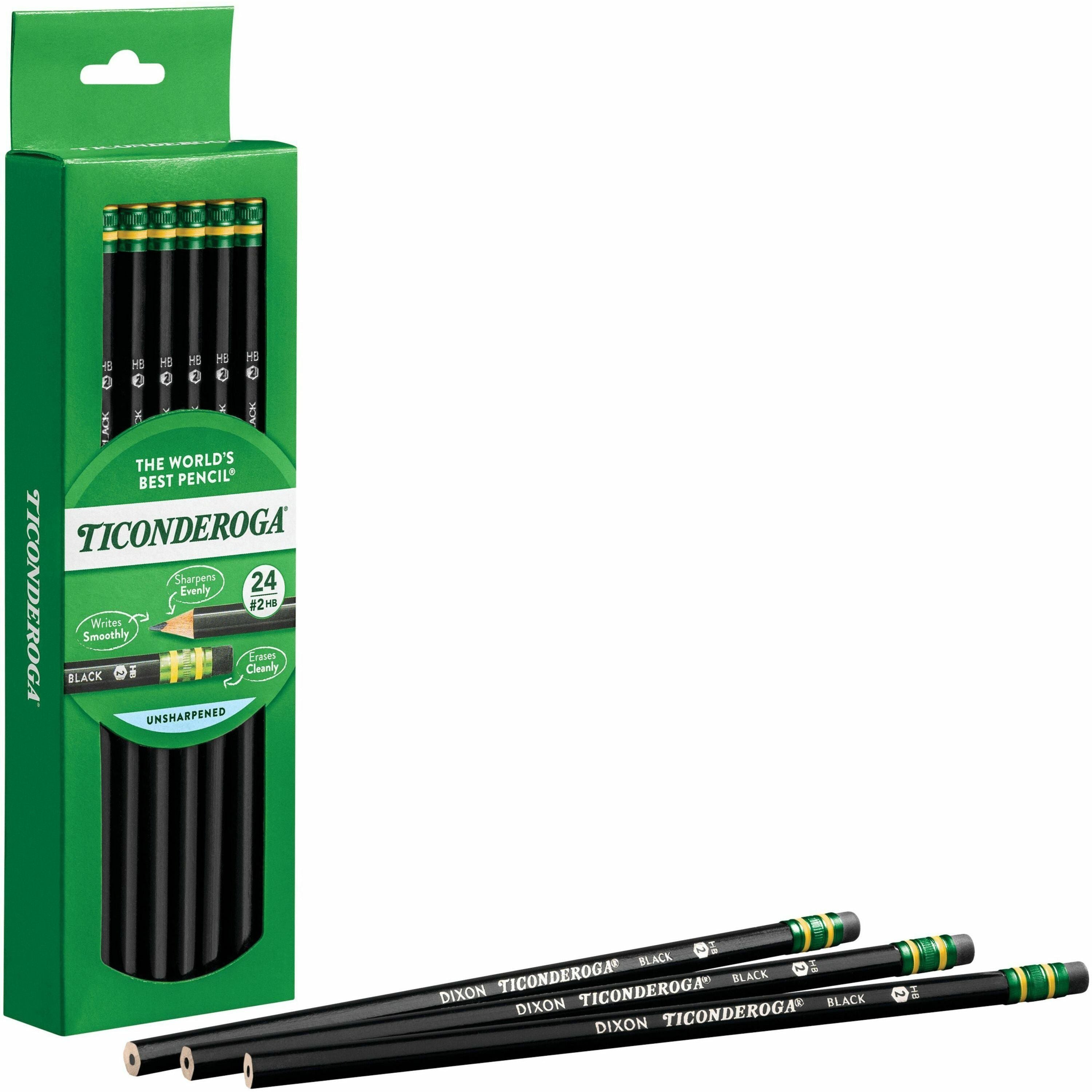 Pencils, #2 Soft, Black, Unsharpened, Pack of 24