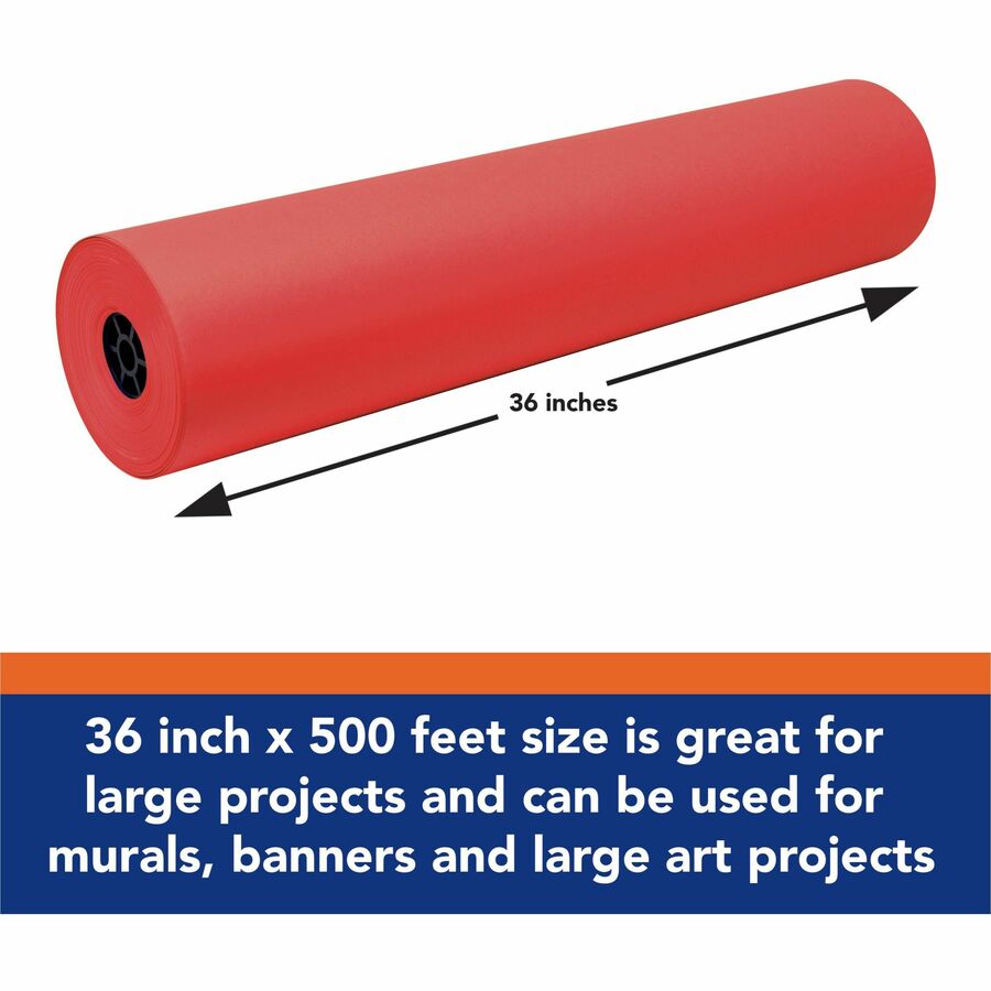 Tru-Ray Construction Paper Art Roll - Mural, Art Project, Banner - 36" Width x 500 ft Length - Festive Red - Sulphite - 1 Roll