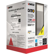 Satco 7.5W BR30 LED Bulb, 3000K, 650 Lumens, 93 CRI, Dimmable, E26 Base, Frosted White, 105° Beam, 1 Each
