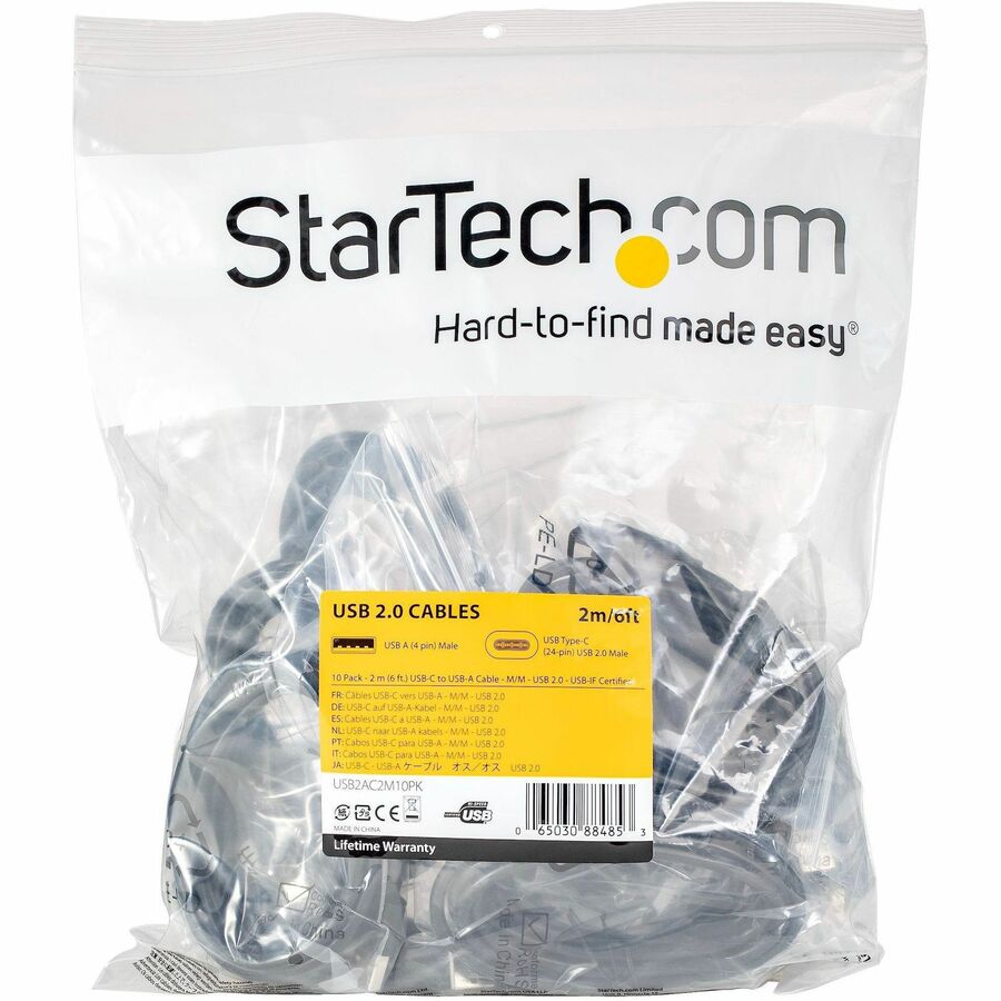 StarTech.com 2 m (6.6 ft.) USB to USB C Cable - 10-Pack