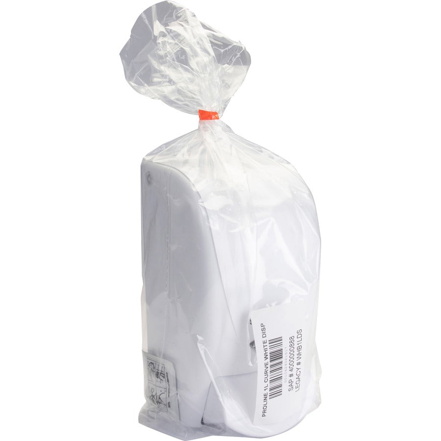 SC Johnson Proline Curve Manual Dispenser - Manual - 1.06 quart Capacity - Durable, Antimicrobial, Anti-bacterial - White - 1 Each