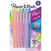 Paper Mate Flair Medium Point Pens - Medium Pen Point - Assorted Ink - Water Based - 12 / Pack