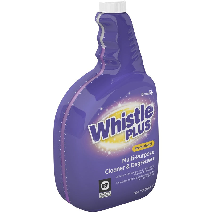 Diversey Whistle Plus Cleaner & Degreaser - Ready-To-Use - 32 fl oz (1 quart) - Citrus Scent - Heavy Duty, Easy to Use, Rinse-free, Non-streaking, Phosphate-free - Purple - 4 / Carton