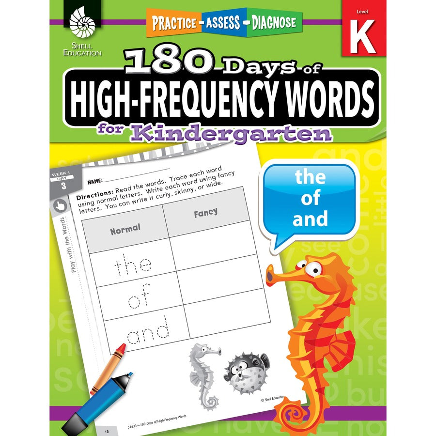 Shell Education Learn At Home Grade K Frequency Words Printed Book