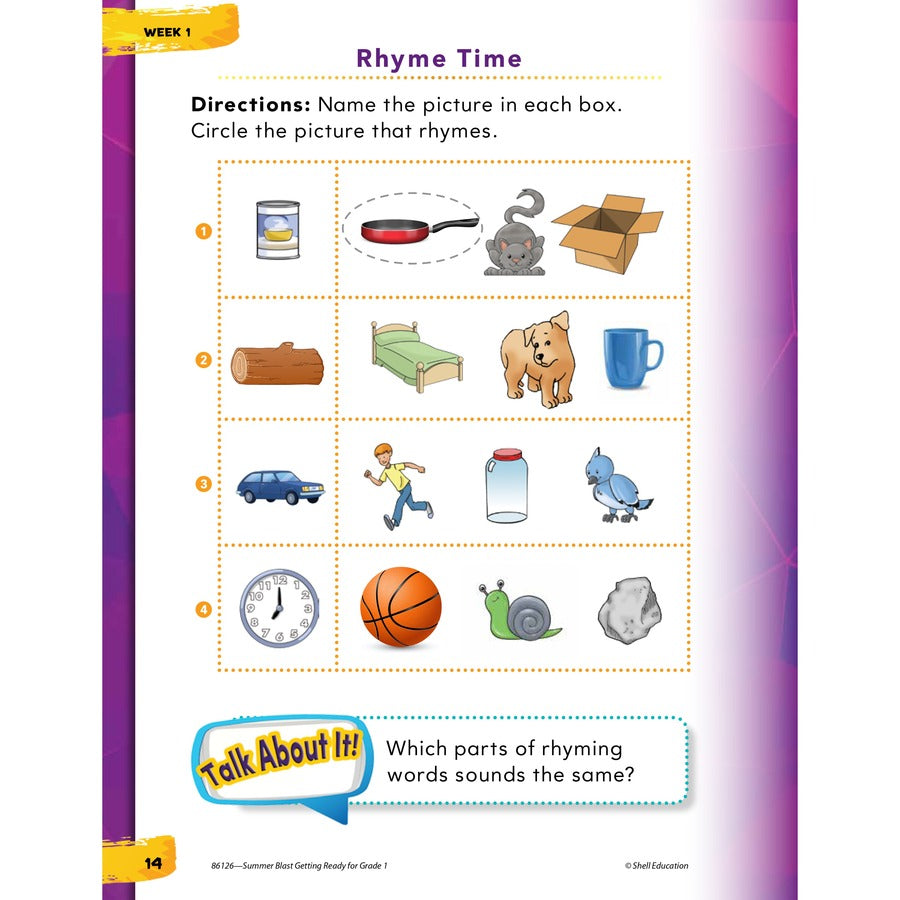 Shell Education Summer Blast Spanish Workbook Printed Book - Book - Grade K-1 - Spanish, English