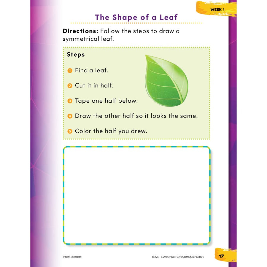 Shell Education Summer Blast Spanish Workbook Printed Book - Book - Grade K-1 - Spanish, English