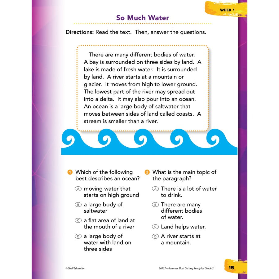Shell Education Summer Blast Spanish Workbook Printed Book - Book - Grade 1-2 - Spanish
