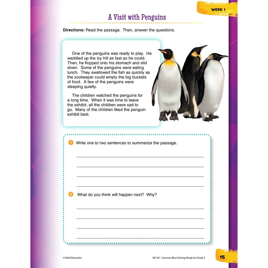 Shell Education Summer Blast Spanish Workbook Printed Book - Book - Grade 4-5 - Spanish, English