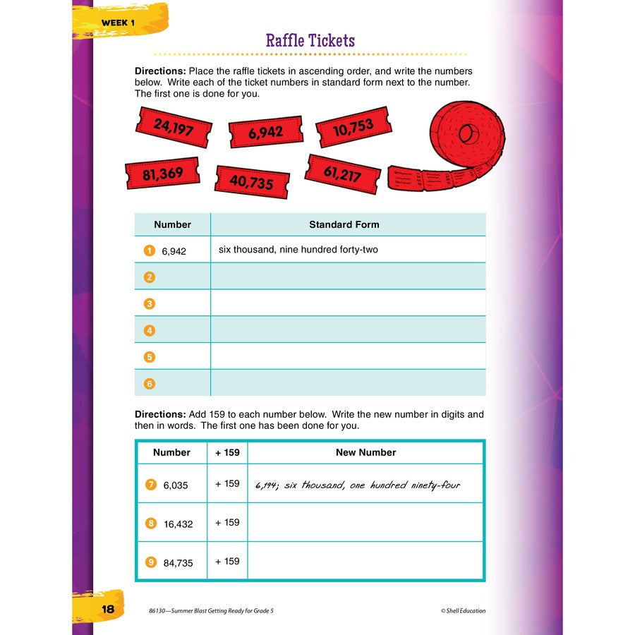 Shell Education Summer Blast Spanish Workbook Printed Book - Book - Grade 4-5 - Spanish, English