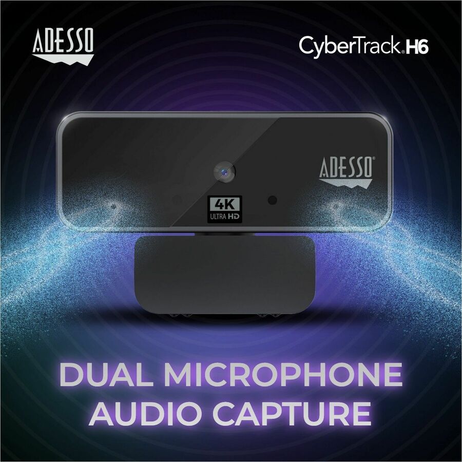 3840 x 2160 Video - CMOS Sensor - Fixed Focus - 120&deg; Angle - Microphone - For Computer, Smart TV, Notebook