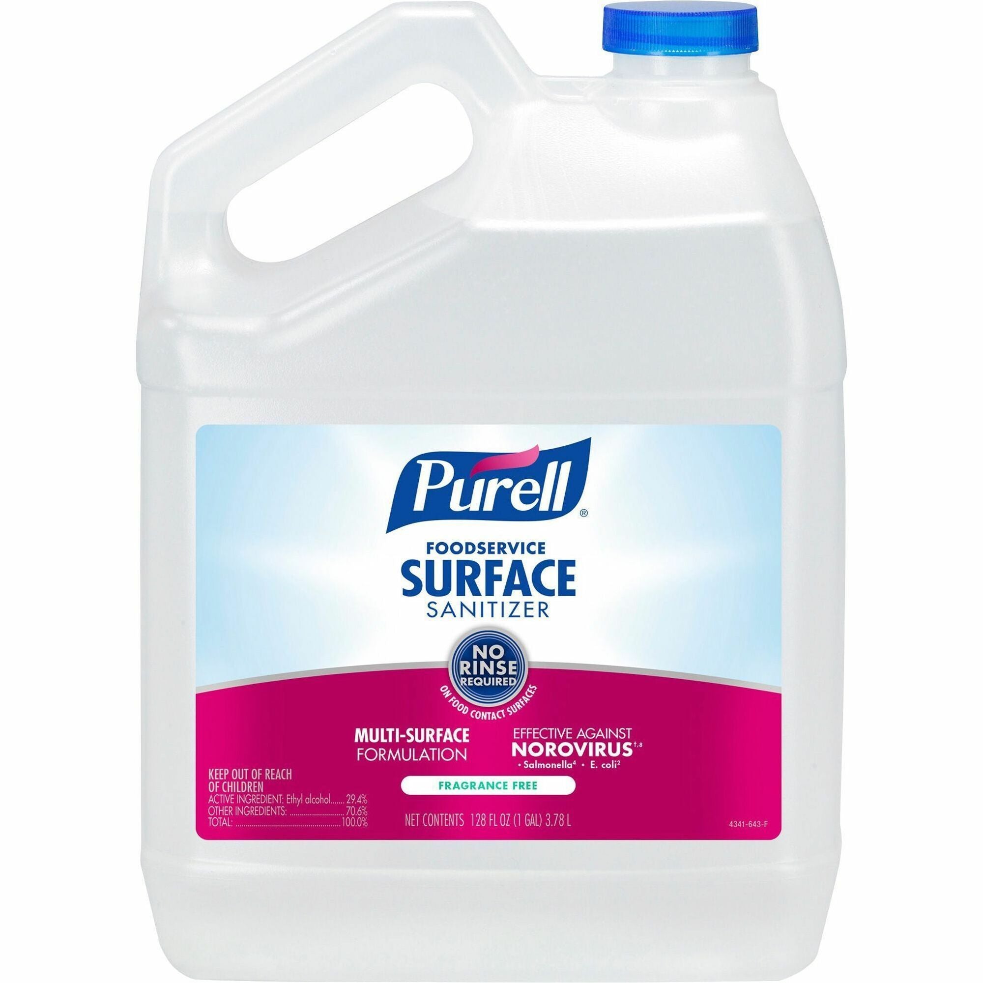 Ready-To-Use - 128 fl oz (4 quart) - Disinfectant, Unscented, Residue-free, Fragrance-free - Clear Bottle - 1 Each