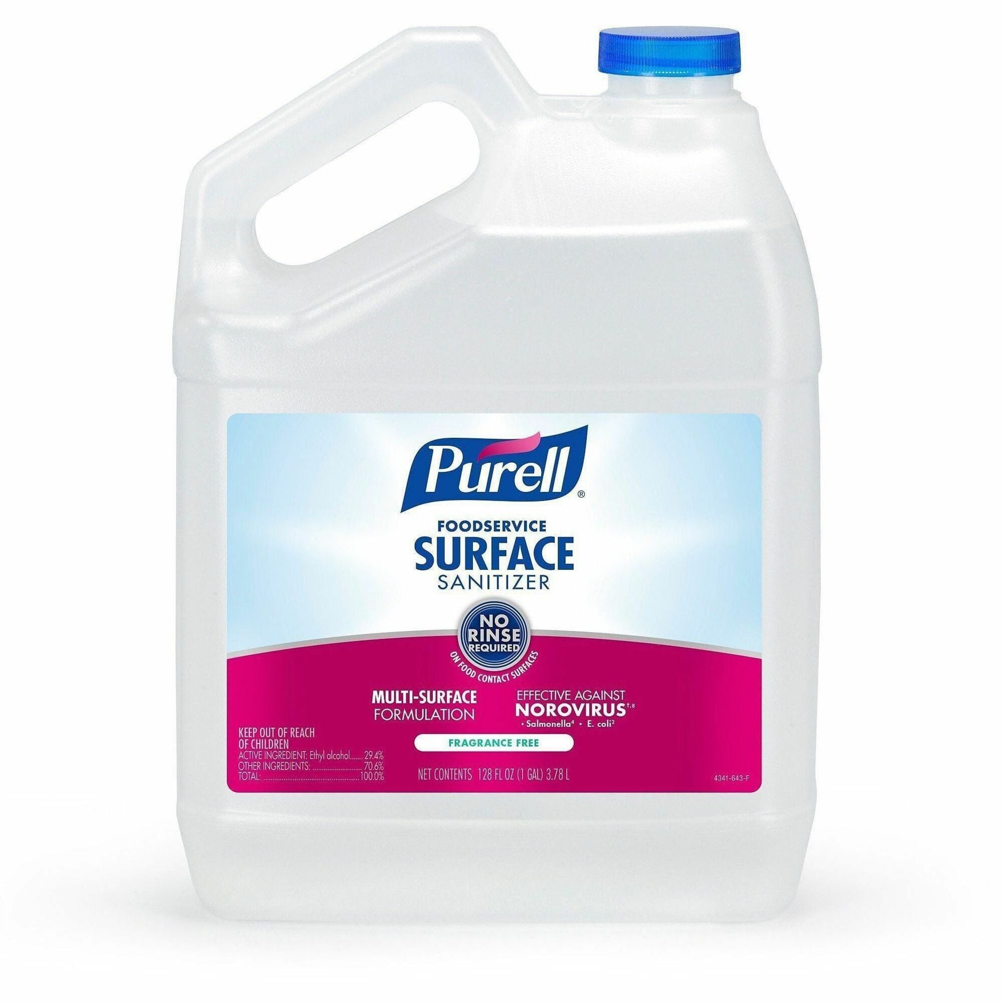 Ready-To-Use - 128 fl oz (4 quart) - Disinfectant, Unscented, Residue-free, Fragrance-free - Clear Bottle - 1 Each
