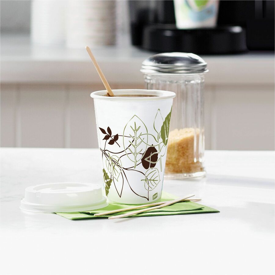 Dixie Pathways 10 oz Paper Hot Cups By GP Pro - 10 fl oz - White - Paper - Hot Drink - 50 / Pack