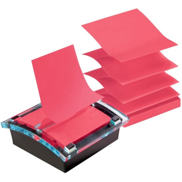 3" Flag/Note Width x 3" Flag/Note Length - Square - Aqua Splash, Cape Town, Guava, Vital Orange - Pop-up, Repositionable, Adhesive, Residue-free - 18 Pad