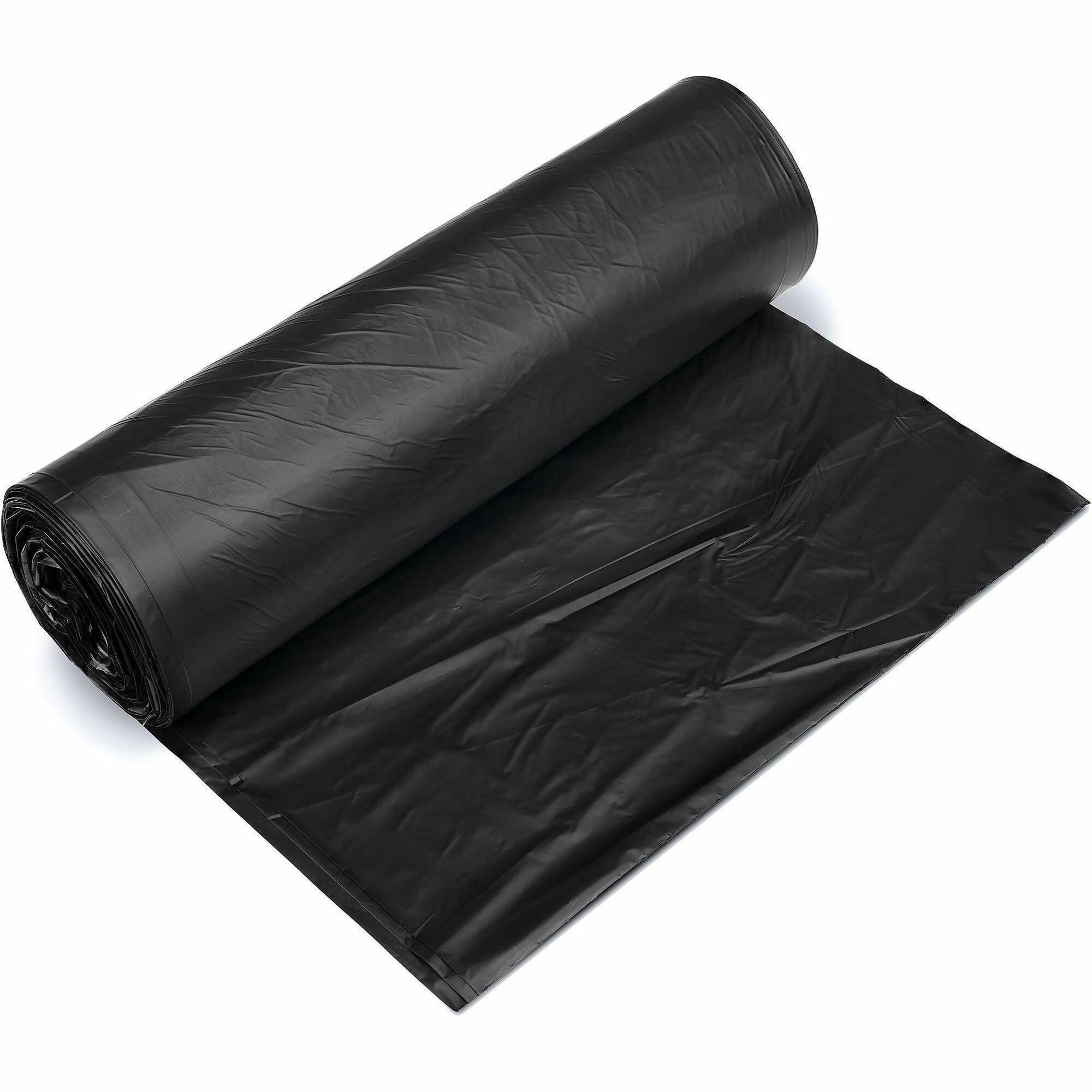 45 gal Capacity - 48" Width x 22 mil (559 Micron) Thickness - High Density - Black - High-density Polyethylene (HDPE) - Kitchen, Breakroom - 150 / Case