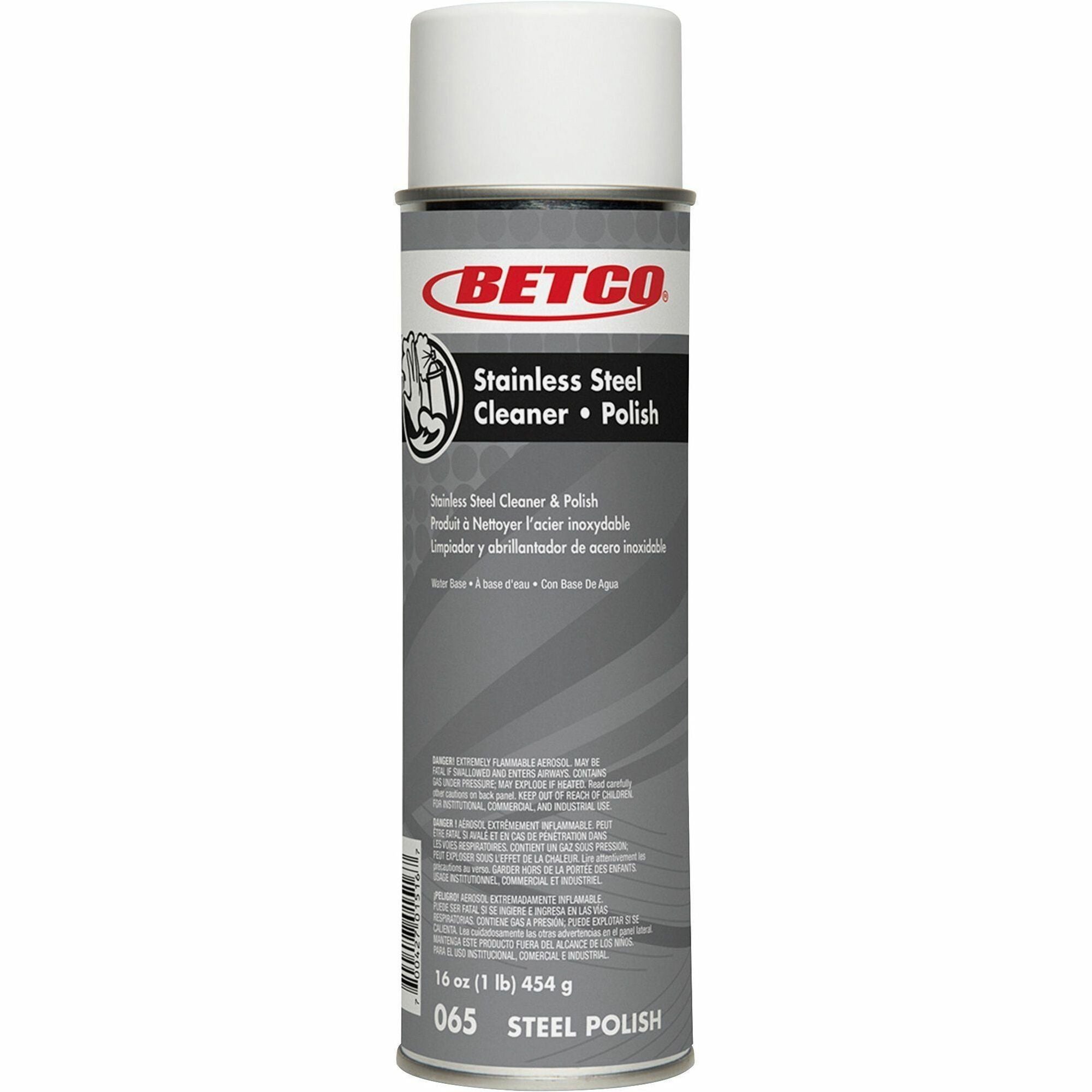 Betco Stainless Steel Cleaner & Polish - Ready-To-Use - 17 oz (1.06 lb) - Grease Resistant, Water Spot Resistant, Spill Resistant, Dirt Resistant, Fingerprint Resistant Aerosol Spray Can - 1 Each