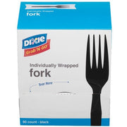 Fork - 1 x Fork - Kitchen, Breakroom - Disposable - Black - 90 / Box