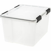 External Dimensions: 15.7" Width x 19.8" Depth x 15.7" Height - 40 lb - 11.65 gal - Latch Closure - Stackable - Plastic, Polypropylene - Clear - For Storage - 1 Each