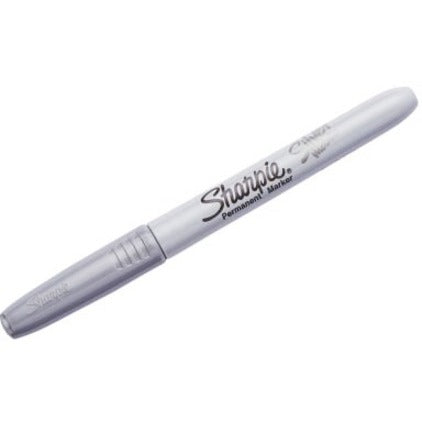 Sharpie Metallic Permanent Markers - Fine Marker Point - Metallic Silver Ink - Liquid - Gray Barrel - 36 / Box