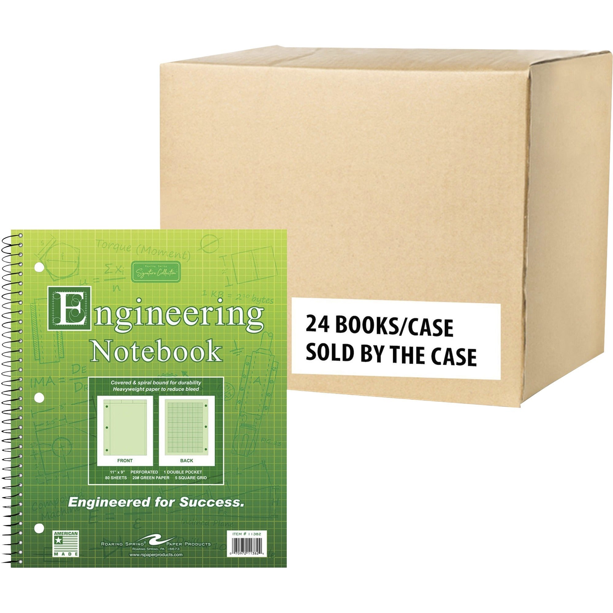 Roaring Spring WB Engineering Book Green 11"x9"