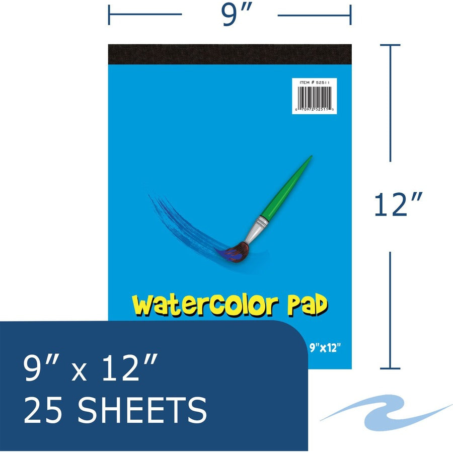 25 Sheets - 50 Pages - Plain - Glued/Tapebound - Plain Front Ruling - 40 lb Basis Weight - 150 g/m² Grammage - 9" x 12" Sheet Size - 0.25" Height x 9" Width x 12" Length - Black Binding - Blue Kids Board, White Cover - Printed - 1 Carton