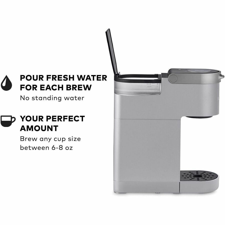 8 fl oz - 1 Cup(s) - Single-serve - Black, Silver - Metal Body
