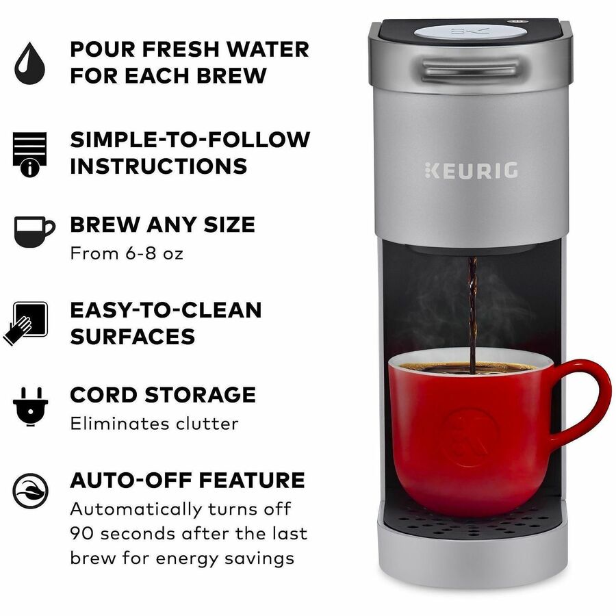 8 fl oz - 1 Cup(s) - Single-serve - Black, Silver - Metal Body