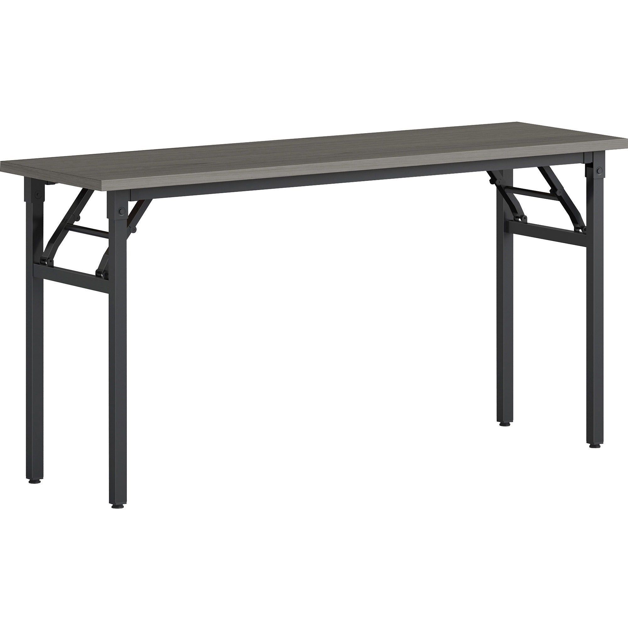 Lorell Folding Training Table - Melamine Top - 60" Table Top Width x 18" Table Top Depth x 1" Table Top Thickness - 30" Height - Assembly Required - Gray - Particleboard Top Material - 1 Each