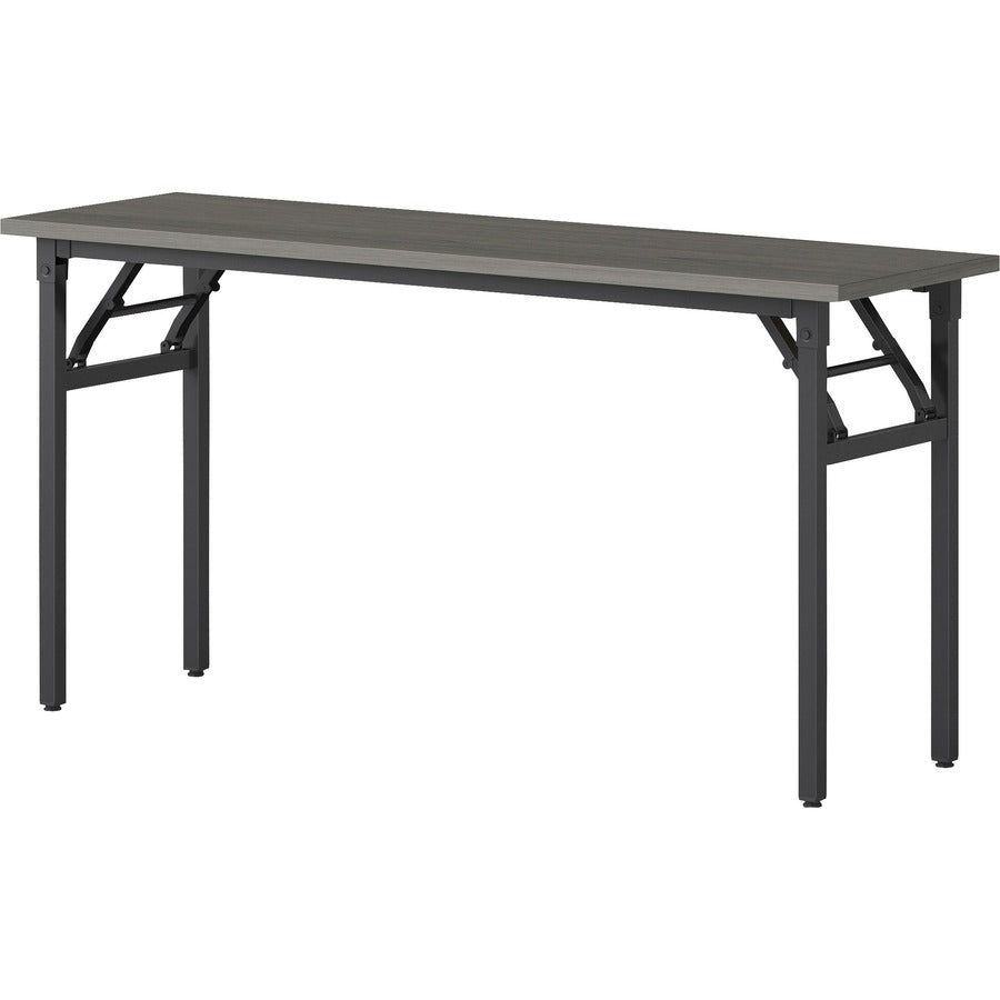 Lorell Folding Training Table - Melamine Top - 60" Table Top Width x 18" Table Top Depth x 1" Table Top Thickness - 30" Height - Assembly Required - Gray - Particleboard Top Material - 1 Each