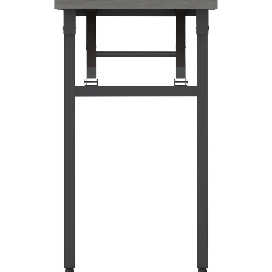 Lorell Folding Training Table - Melamine Top - 60" Table Top Width x 18" Table Top Depth x 1" Table Top Thickness - 30" Height - Assembly Required - Gray - Particleboard Top Material - 1 Each