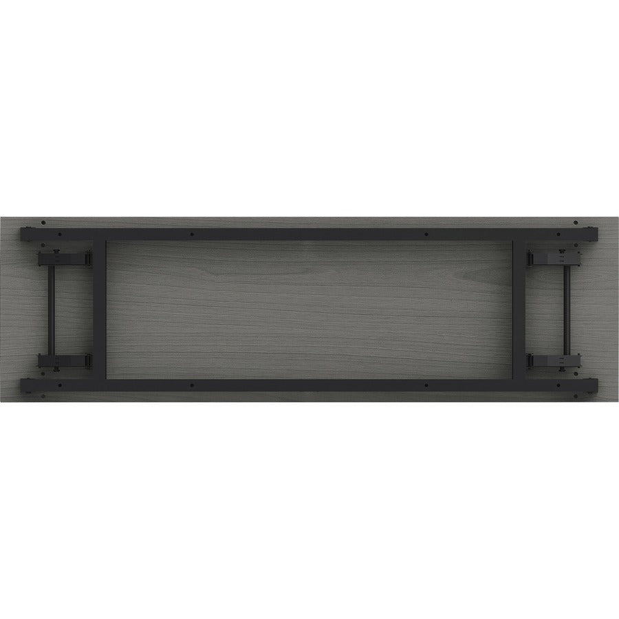 Lorell Folding Training Table - Melamine Top - 60" Table Top Width x 18" Table Top Depth x 1" Table Top Thickness - 30" Height - Assembly Required - Gray - Particleboard Top Material - 1 Each