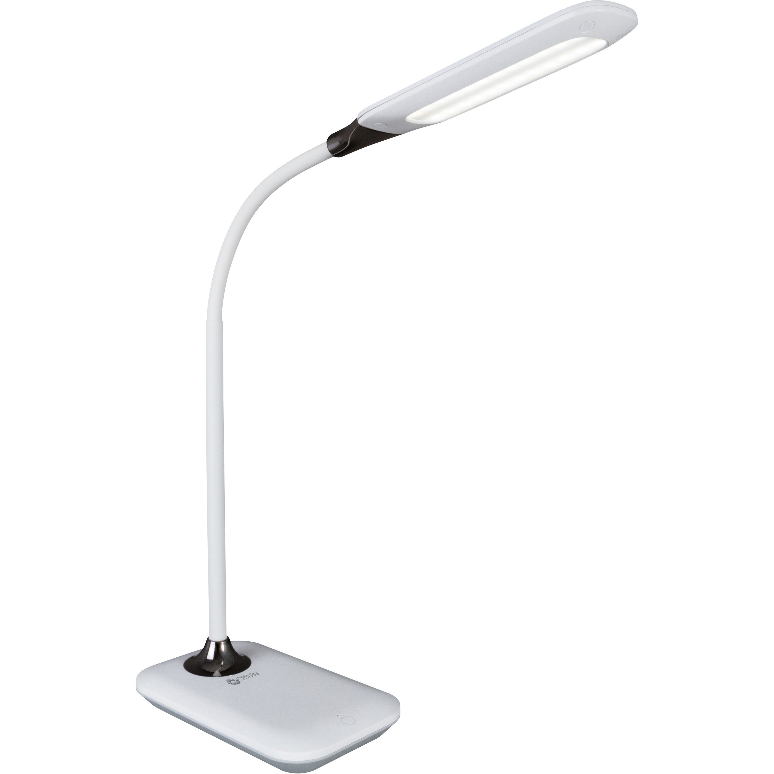 11.8" Height x 4" Width - LED Bulb - USB Charging, Flexible Neck, Sanitizing - Desk Mountable - White - for Furniture, Desk, Office, Home, Dorm