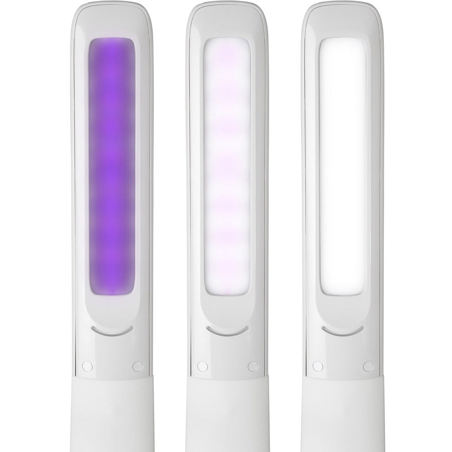 12" Height x 5" Width - LED Bulb - USB Charging, Flexible Neck, Sanitizing, Qi Wireless Charging - Desk Mountable - White - for Furniture, Desk, Office, Home, Dorm