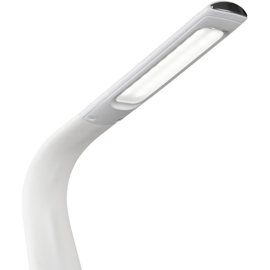 10" Height x 2.6" Width - LED Bulb - USB Charging, Flexible Neck, Clock, Sanitizing - Desk Mountable - White - for Furniture, Desk, Office, Home, Dorm