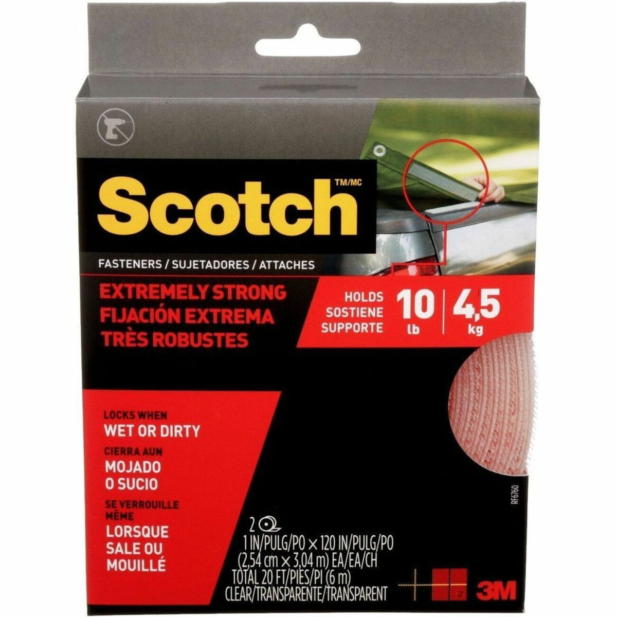 10 ft Length x 1" Width - Clear - Weather Resistant, Dirt Resistant, UV Resistant - For Multi Surface, Multipurpose - 2 / Pack