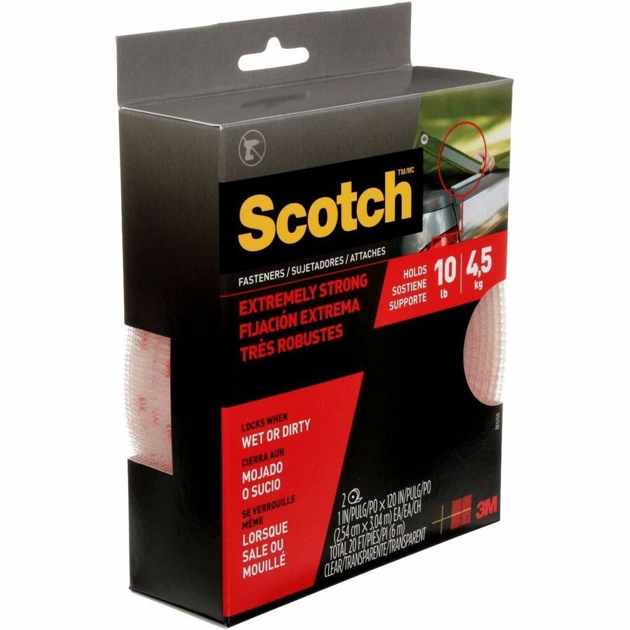 10 ft Length x 1" Width - Clear - Weather Resistant, Dirt Resistant, UV Resistant - For Multi Surface, Multipurpose - 2 / Pack