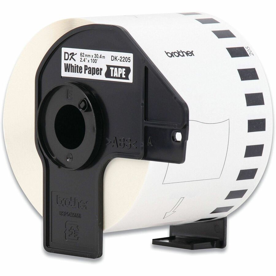 Brother DK Multipurpose Label - 2 2/5" Width - Rectangle - Thermal - Black on White - Paper - 3 / Pack