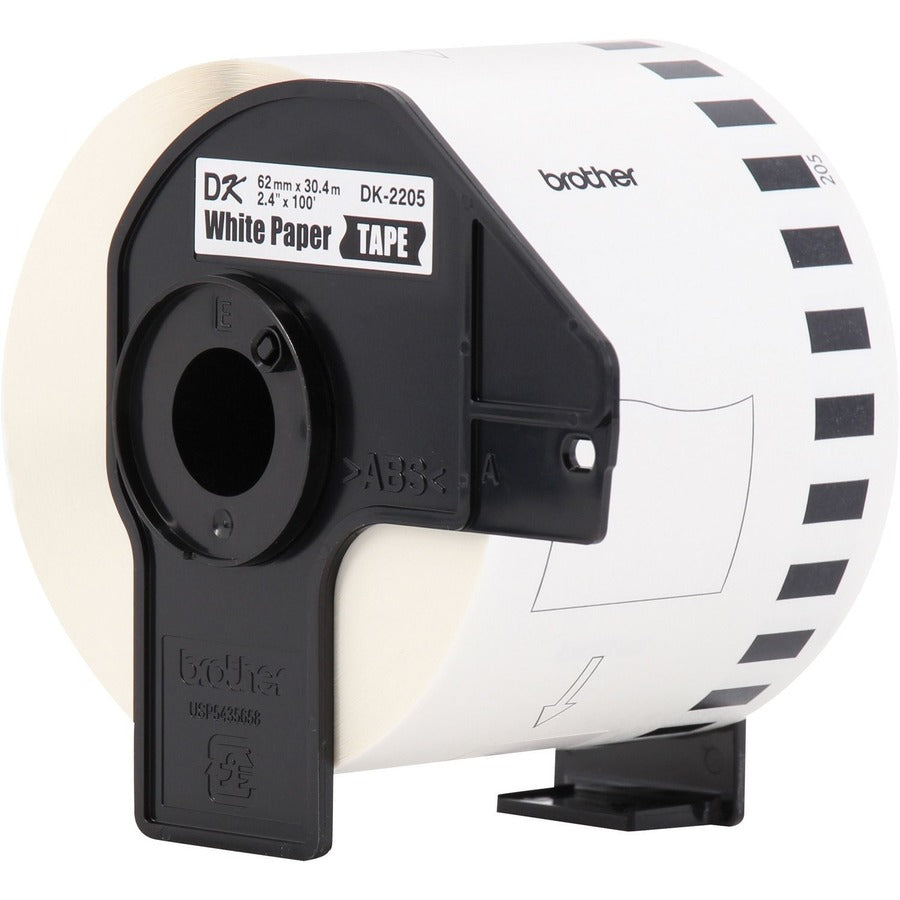 Brother DK Multipurpose Label - 2 2/5" Width - Rectangle - Thermal - Black on White - Paper - 24 / Pack