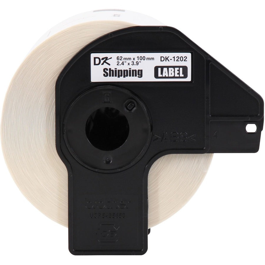 Brother DK Address Label - 2 2/5" Width x 3 29/32" Length - Rectangle - Thermal - White - Paper - 300 / Roll - 3 / Pack