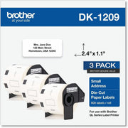 Brother DK Address Label - 2 2/5" Width x 1 1/10" Length - Rectangle - Thermal - Paper - 800 / Roll - 3 / Roll