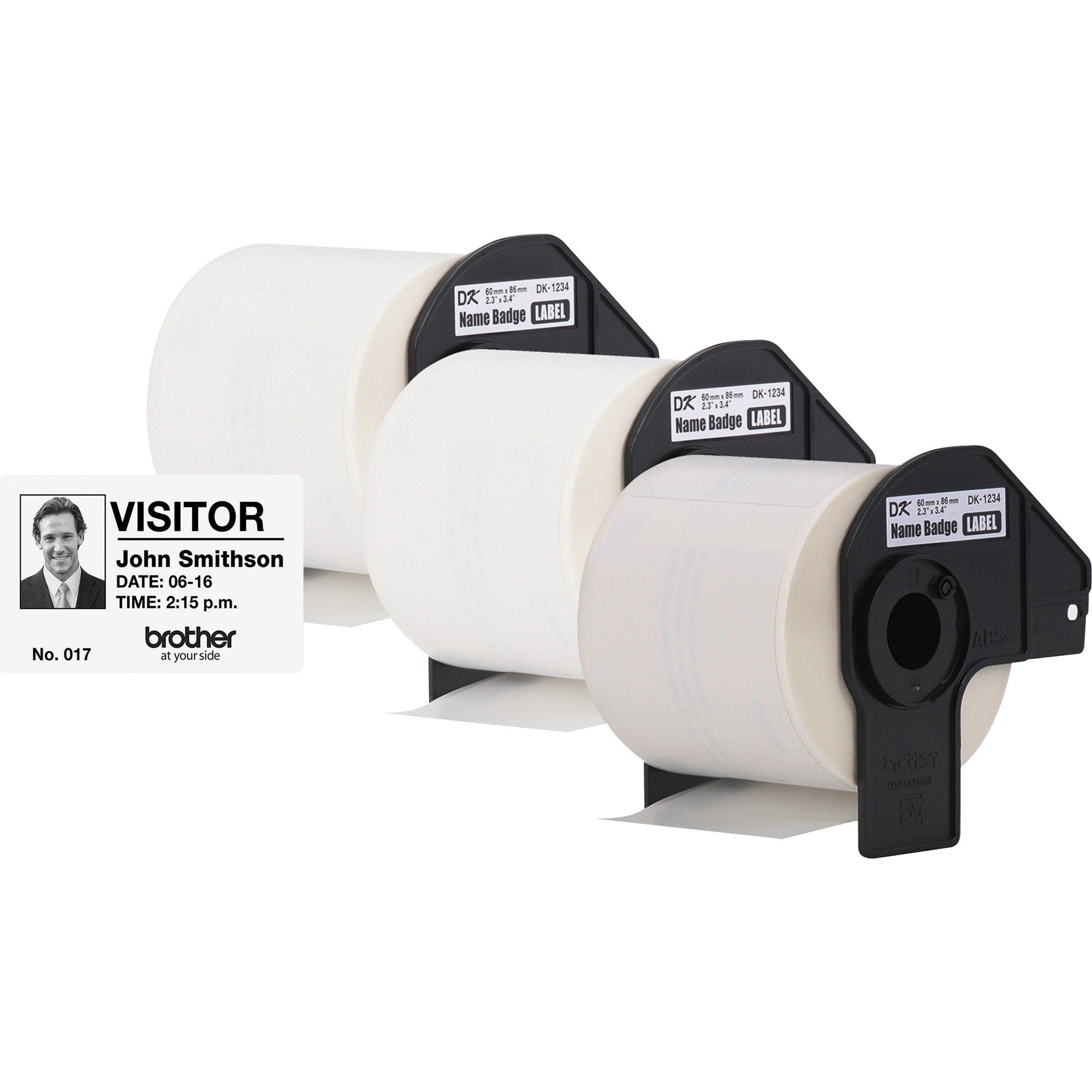 3 2/5" Width x 2 19/64" Length - Rectangle - Thermal - White - Paper - 260 / Roll - 3 / Box