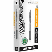 Zebra Pen SARASA Clip Retractable Gel Pen - 0.7 mm Pen Point - Retractable - Black Ink - Water Based, Pigment-based, Gel-based - 1 Dozen