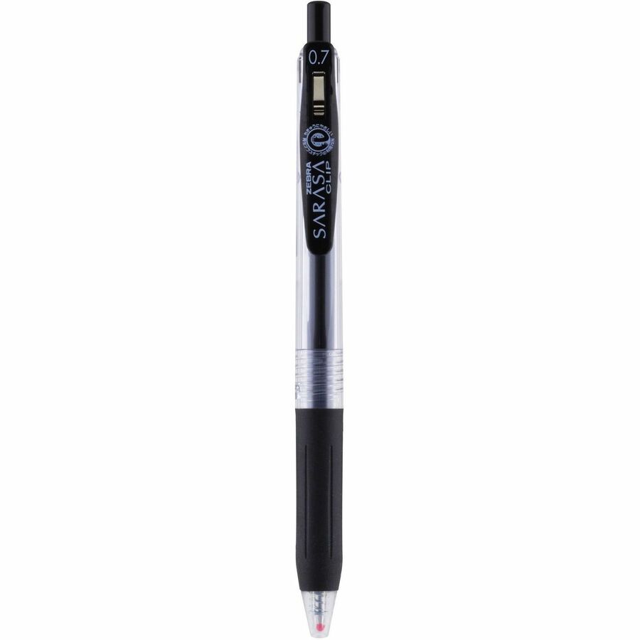 Zebra Pen SARASA Clip Retractable Gel Pen - 0.7 mm Pen Point - Retractable - Black Ink - Water Based, Pigment-based, Gel-based - 1 Dozen