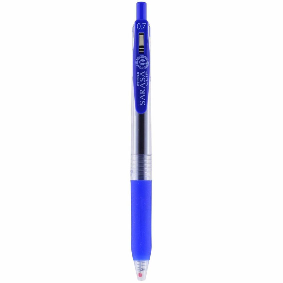 Zebra SARASA Clip Retractable Gel Pen - 0.7 mm Pen Point - Retractable - Blue Ink - Water Based, Pigment-based, Gel-based - 1 Dozen