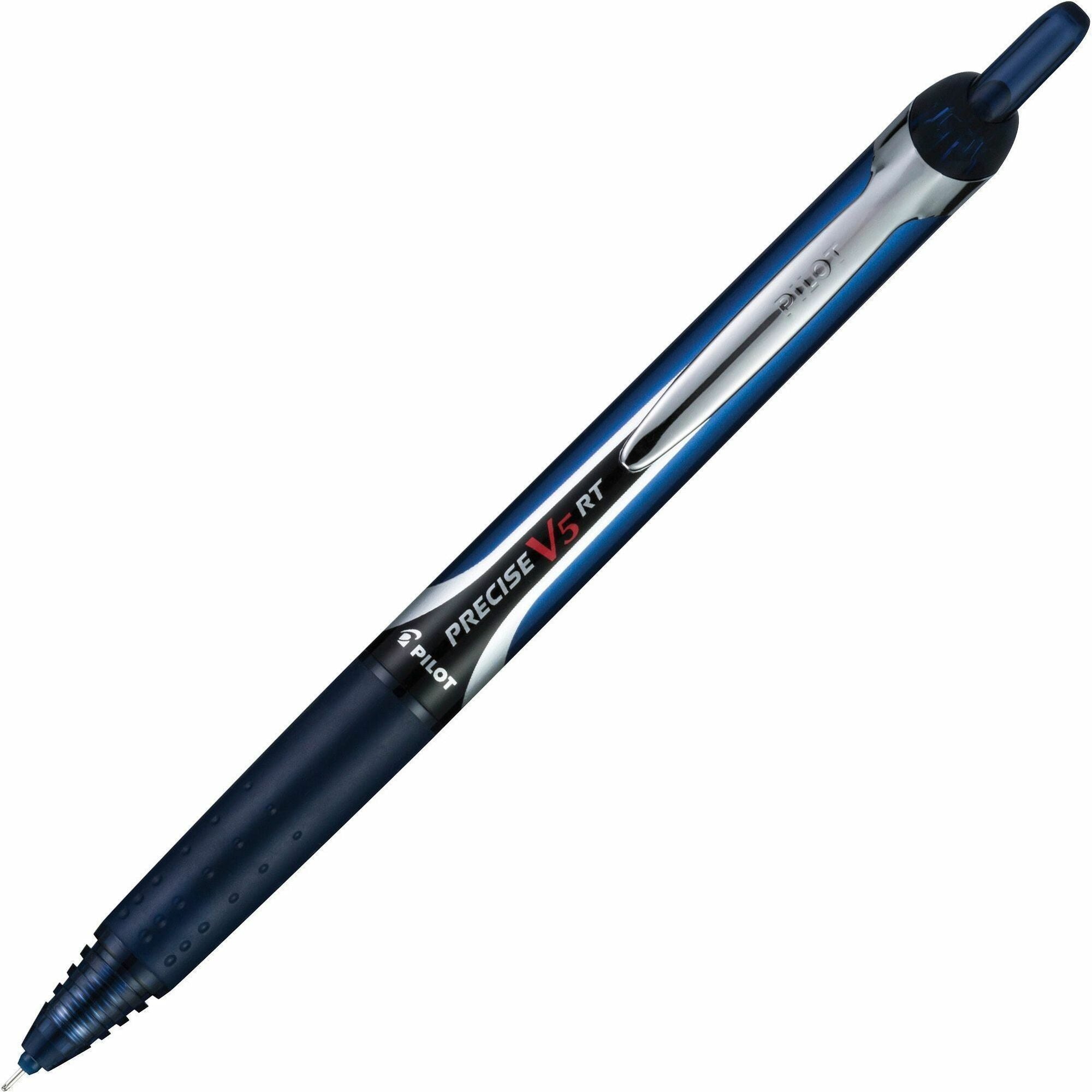 0.5 mm Extra Fine Pen Point - Retractable - Navy Ink - Liquid - Rubber Barrel - Writing - 1 Dozen