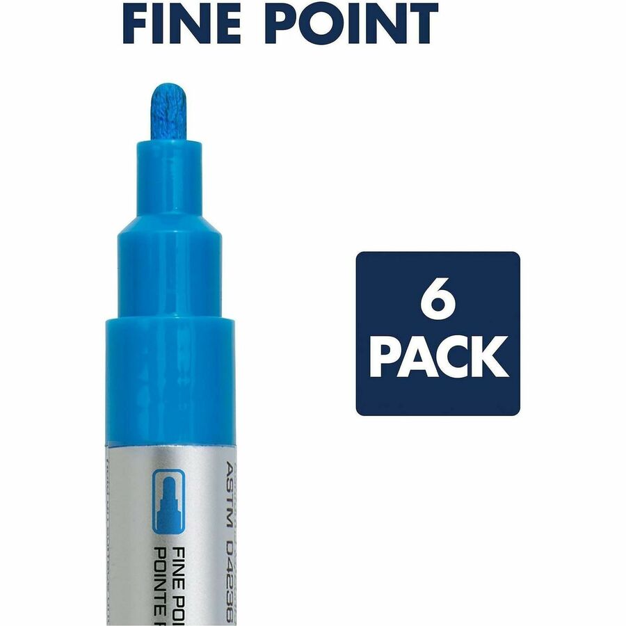 Fine Marker Point - Assorted Neon Ink - Liquid - 6 / Pack
