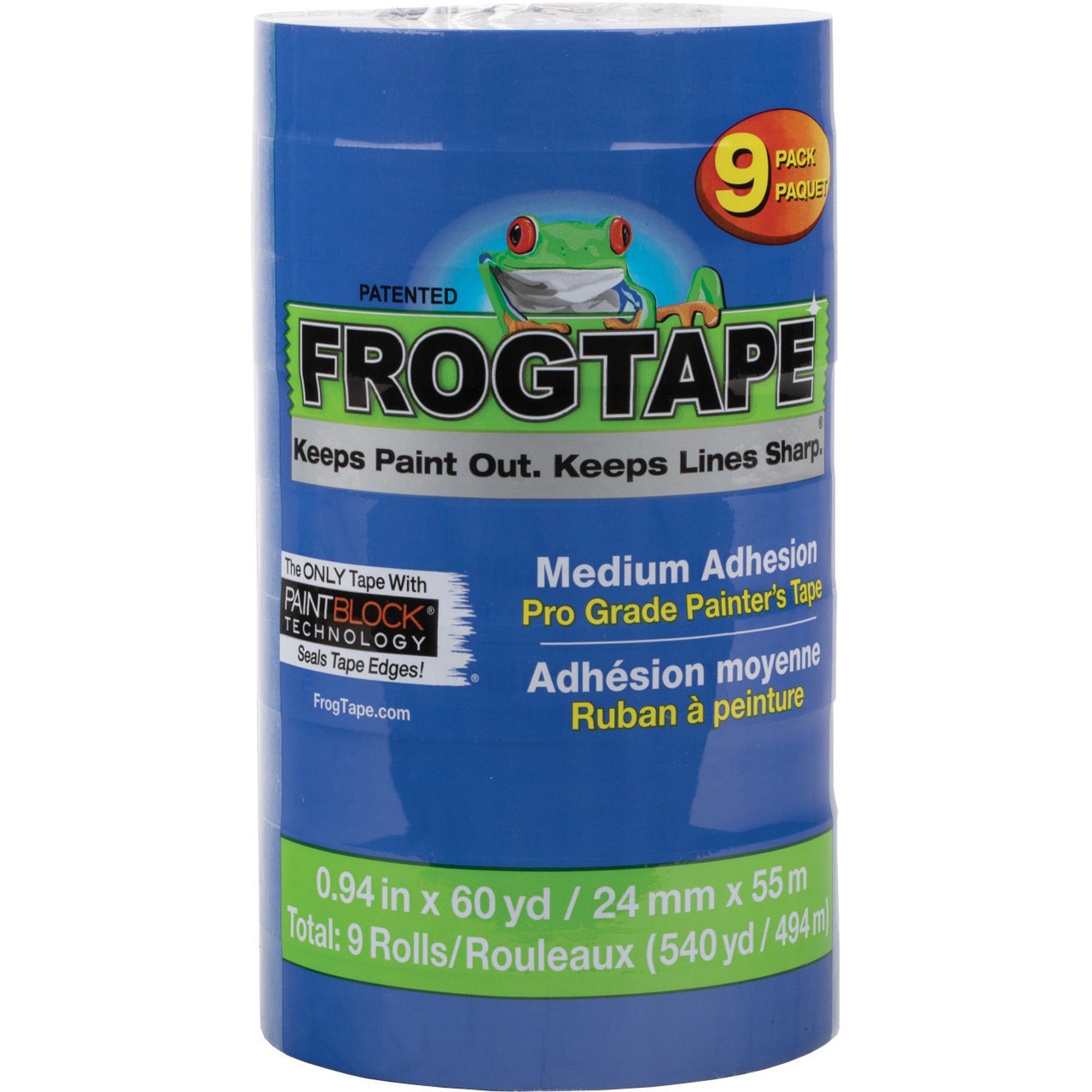 Duck Painter's Tape - 20 yd Length x 0.94" Width - Blue - 9 / Pack