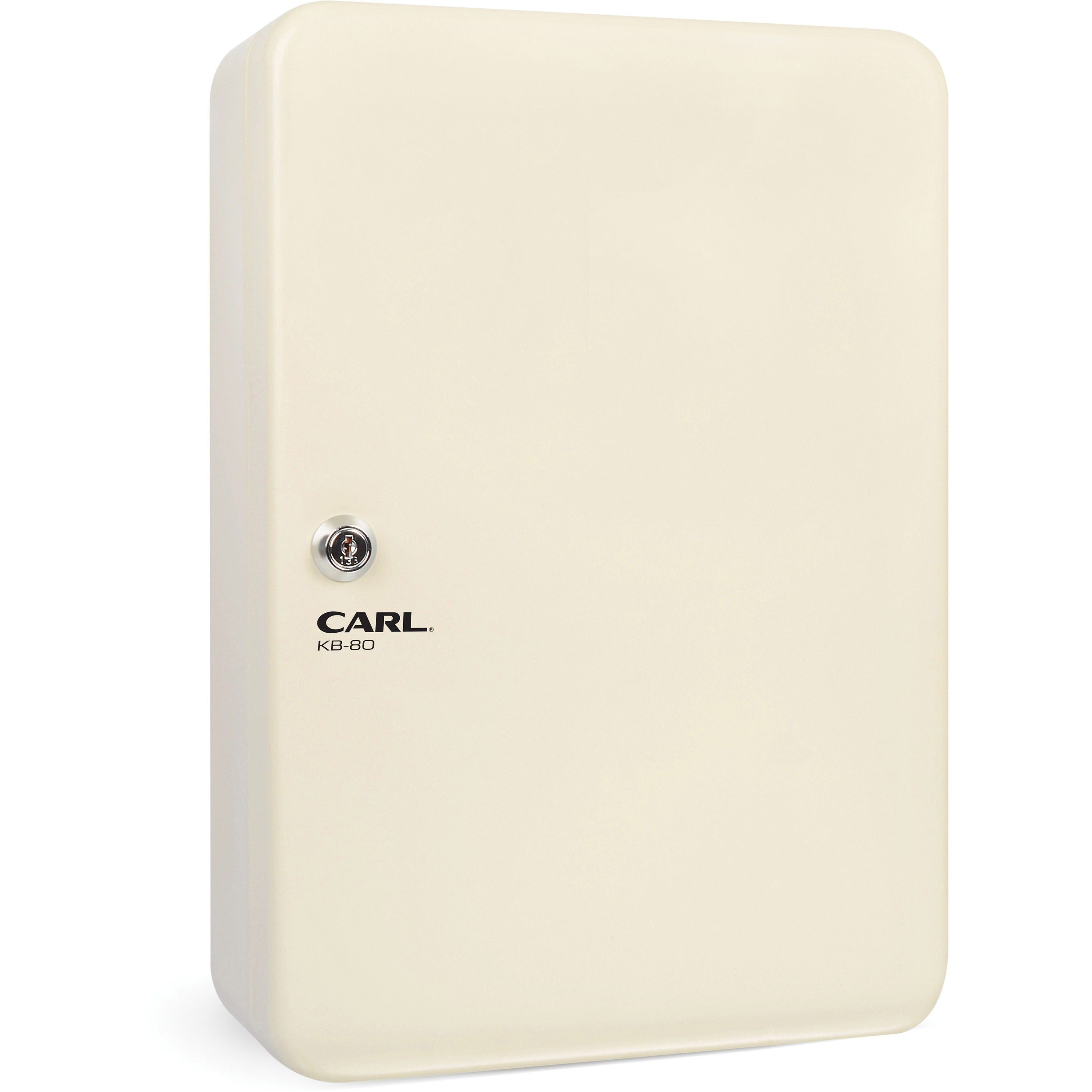 CARL Steel Security Key Cabinet - 12.5" Length x 9.3" Width x 3.5" Height - Lockable, Wall Mountable - Ivory - Steel